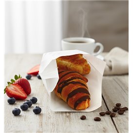 Torby Papierowe Białe 12+6x20cm (250 Sztuk)