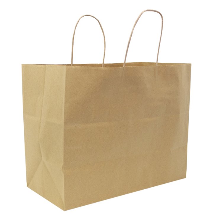 Torba Papierowa Kraft z Skręconymi Uchwytam 80g/m² 32+16x26cm (25 Sztuk) Torba Papierowa Kraft z Skręconymi Uchwytam 80g/m² 32+16x26cm (25 Sztuk)