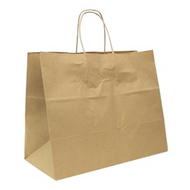 Torby Papier Kraft z Kręcone Uchwytami 80 g/m² 32+16x26cm (25 Sztuk)