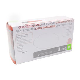 Rękawiczki Lateksowe Bezpudrowe Białe Rozmiar M (100 Sztuk)