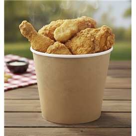 Kubełek Papierowy Kraft 2550ml (100 Sztuk)