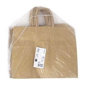 Torby Papier Kraft z Kręcone Uchwytami 80 g/m² 32+16x26cm (25 Sztuk)
