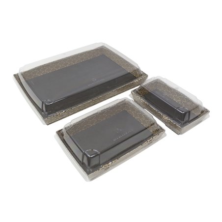 Kartonowe opakowanie Waves na sushi otwarte, prezentujące wnętrze