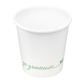 Biały kubek papierowy "Go Green" 4Oz/120ml Ø6,2cm (50 Sztuk)