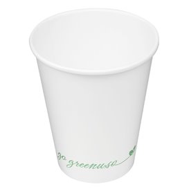 Biały kubek papierowy "Go Green" 7Oz/210ml Ø7,0cm (50 Sztuk)