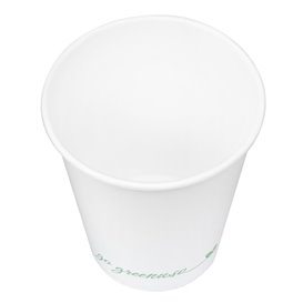 Biały kubek papierowy "Go Green" 8Oz/240ml Ø8,0cm (1.000 Sztuk)