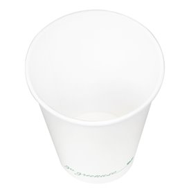 Biały kubek papierowy "Go Green" 12Oz/360ml Ø9,0cm (1.000 Sztuk)