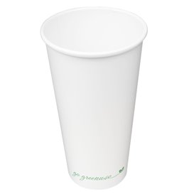 Biały kubek papierowy "Go Green" 20Oz/600ml Ø9,0cm (1.000 Sztuk)
