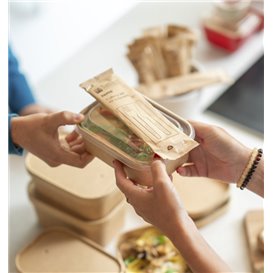 Zestaw Sztućców Papierowych Widelec, Nóż i Serwetka (50 Stuks)