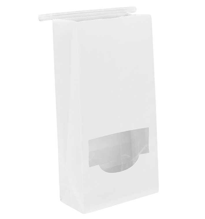 Papierowa Torba SOS z Zamkiem i Okienkiem 12+6x23,5cm (50 Uds)