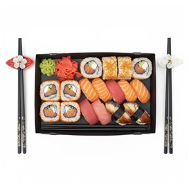 Opakowania na Sushi Karton czarny 26x19cm (200 Sztuk)