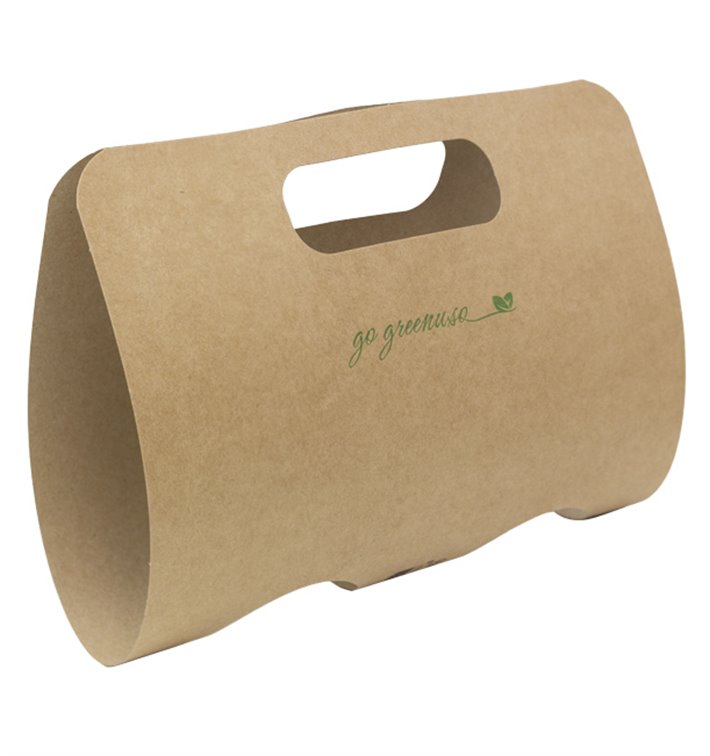 Nosidełka do Napojów Papierowe Kraft Cup Holder 23,9x18cm Ø8,0cm (50 Sztuk)