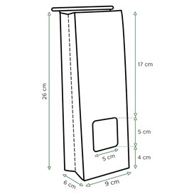 Papierowa Torba SOS z Zamkiem i Okienkiem 9+6x26cm (1000 Uds)