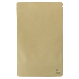 Torebka Papierowa Doypack Kraft z Okienkiem 16+8x26cm (50 Uds)