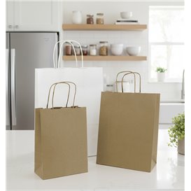 Torba Papierowa Kraft z Uchwytami 115g/m² 18+8x24cm (250 Sztuk)