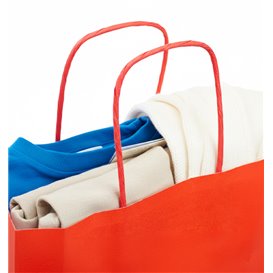 Torba Papierowa Eko Czerwerna z Uchwytami 90g/m² 22+10x27cm (250 Sztuk)