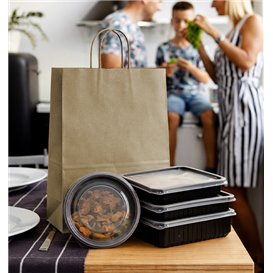 Torba Papierowa Kraft z Uchwytami 115g/m² 24+11x32cm (25 Sztuk)