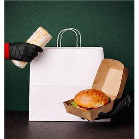 Torba Papierowa Eko Biała z Uchwytami 90g/m² 28+11x32cm (250 Sztuk)