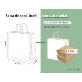 Torba Papierowa Kraft z Uchwytami 115g/m² 27+16x31cm (250 Sztuk)