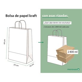 Torba Papierowa Kraft z Uchwytami 115g/m² 35+16x44cm (25 Sztuk)