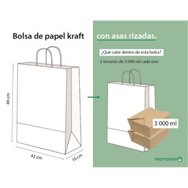 Torba Papierowa Kraft z Uchwytami 115g/m² 42+16x49cm (25 Sztuk)