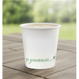 Biały kubek papierowy "Go Green" 4Oz/120ml Ø6,2cm (50 Sztuk)