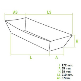 Pojemniki na Hot-Dogi 17,0x5,5x3,8cm (25 Sztuk)