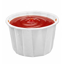Biała Plisowany Miseczka Papier 100 ml (250 Sztuk)