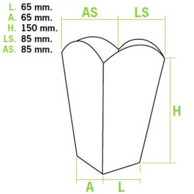 Pudełka na Popcorn Małe 45 gr. 6,5x8,5x15cm (700 Sztuk)