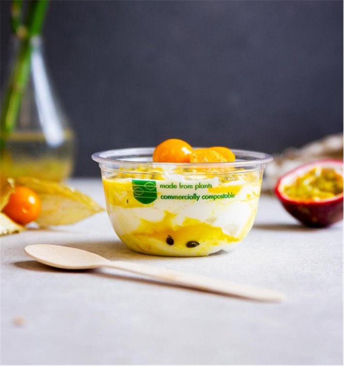 Przezroczysty pojemnik PLA Seria 96 Ø9,6cm 360ml do jogurtów, sałatek i zimnych deserów