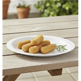 Twardy talerz Wielokrotnego użytku z PP Płaski Biały "Cocktail" 18,5 cm (50 Sztuk)