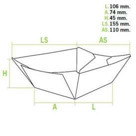 Tacki Łódki Papierowe 350ml 10,6x7,3x4,5cm (25 Sztuk)