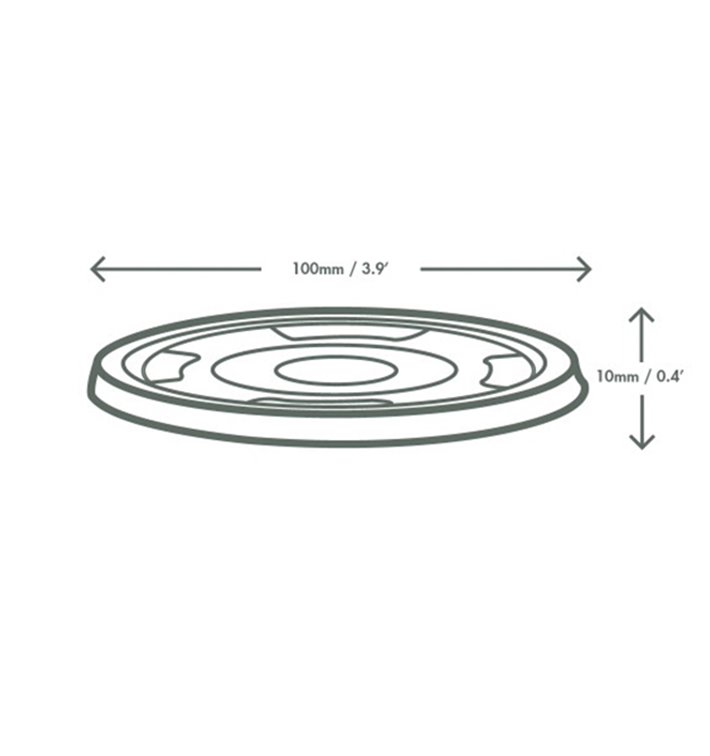 Płaska pokrywka PLA Seria 96 bez otworu do zimnych kubków i pojemników