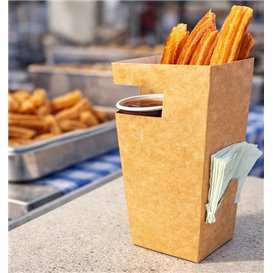Pudełka Kartonowe na Churros z Czekolada Kraft 78x78x179mm (500 Sztuk)