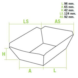 Tacki Łódki Papierowe 250ml Kraft 9,6x6,5x4,2cm (25 Sztuk)