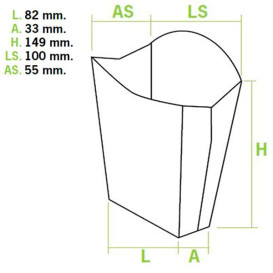 Pudełka Kraft na Frytki Duży 8,2x3,3x14,9cm (25 Sztuk)