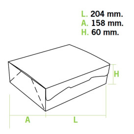 Pudełka Cukiernicze Kartonowe 20,4x15,8x6cm 1Kg Białe (20 Sztuk)