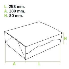 Pudełka Cukiernicze 25,8x18,9x8cm 2Kg Białe (125 Sztuk)