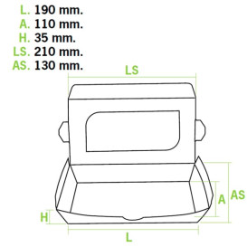 Opakowania Kartonowe Premium 21x13x3,5cm 730ml (300 Sztuk)