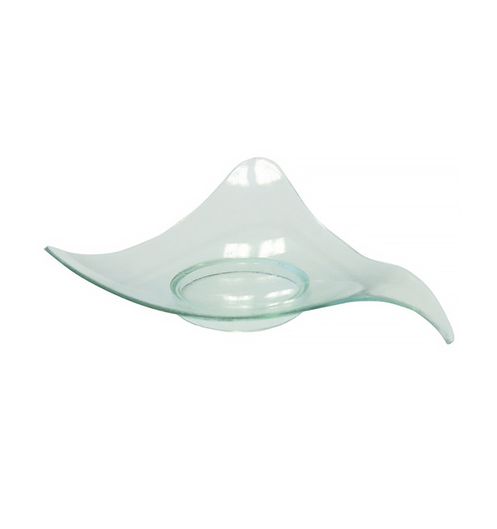 Plastic Tasting Plate PS Triangular shape Water Green 8cm Plastic Tasting Plate PS Triangular shape Water Green 8cm