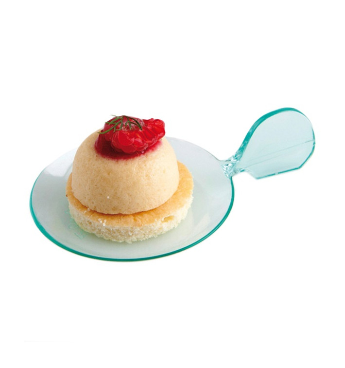 Plastic Tasting Plate PS Round Shape with Handle 6,2cm Plastic Tasting Plate PS Round Shape with Handle 6,2cm