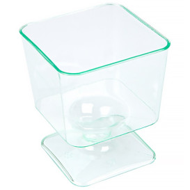 Kieliszki Plastikowe Kwadrat "Water Green" 60 ml 