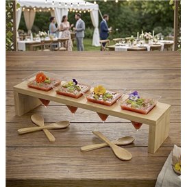 Tacki Finger Food Bambusowe - Opakowanie na wynos 6x5x1,5cm (10 Sztuk)