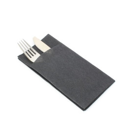 Pocket Fold Airlaid Napkins "Kanguro" Black 40x40cm (800 Units)