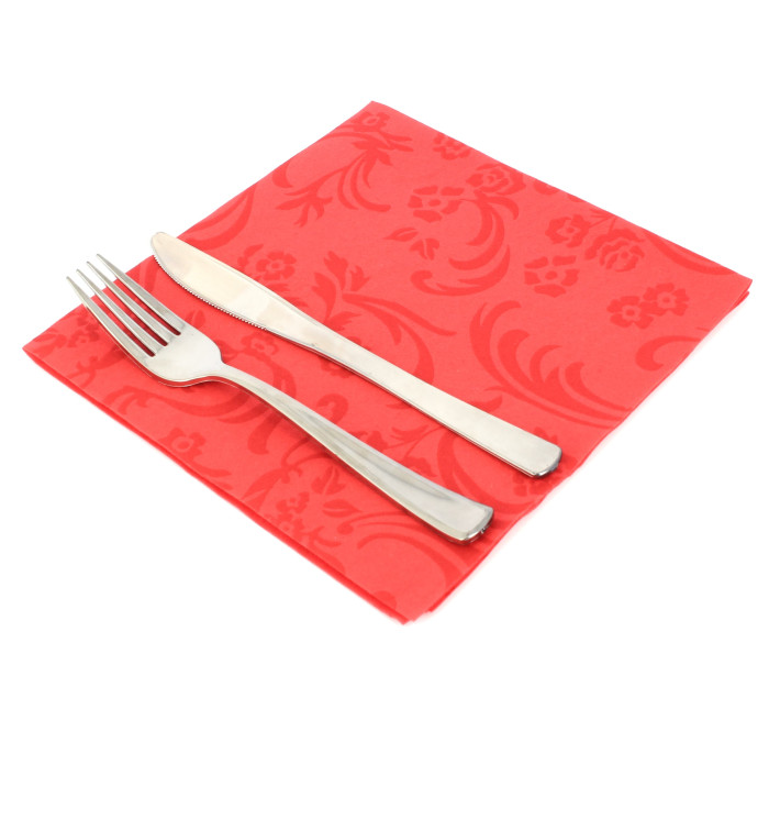 Airlaid Napkins "Damascato" Red 40x40cm 