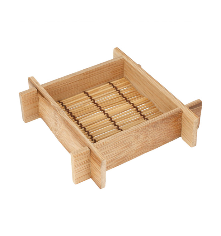Tacki Finger Food Bambusowe - Opakowanie na wynos 12x12x3cm Tacki Finger Food Bambusowe - Opakowanie na wynos 12x12x3cm