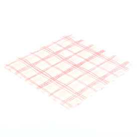 Serwetki Papierowe 33x33 i Kratkę Czerwerne 1 Warstwowy (80 Sztuk)