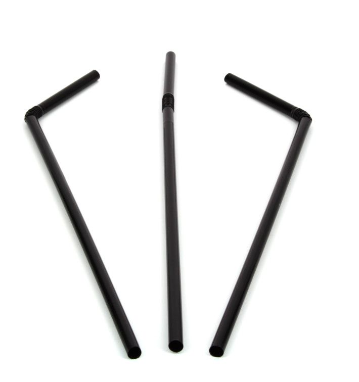 Słomki Plastikowe Elastyczny Czarni Ø5mm 21cm Słomki Plastikowe Elastyczny Czarni Ø5mm 21cm